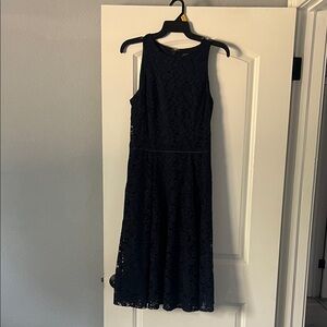 Tahari Midnight Blue Lace Midi Dress
